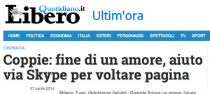 Coppie: fine di un amore, aiuto via Skype per voltare pagina Coppie: fine di un amore, aiuto via Skype per voltare pagina